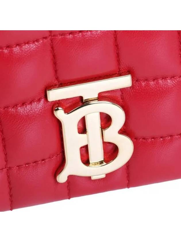 Burberry Lola Monogram Quilted Leather Mini Shoulder Bag Red