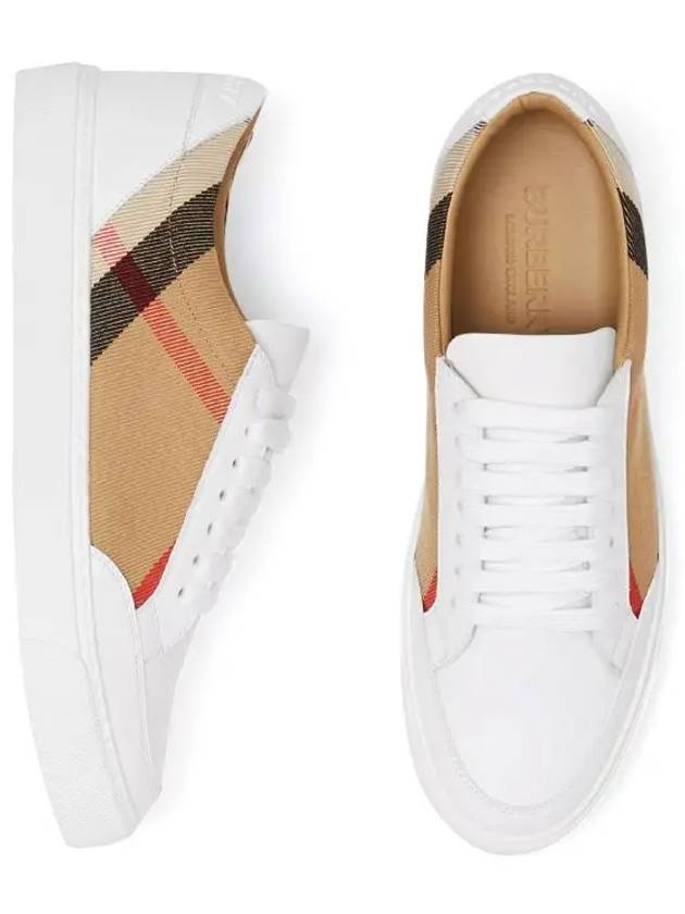 Burberry WoMen's House Check Leather Low Top Sneakers White