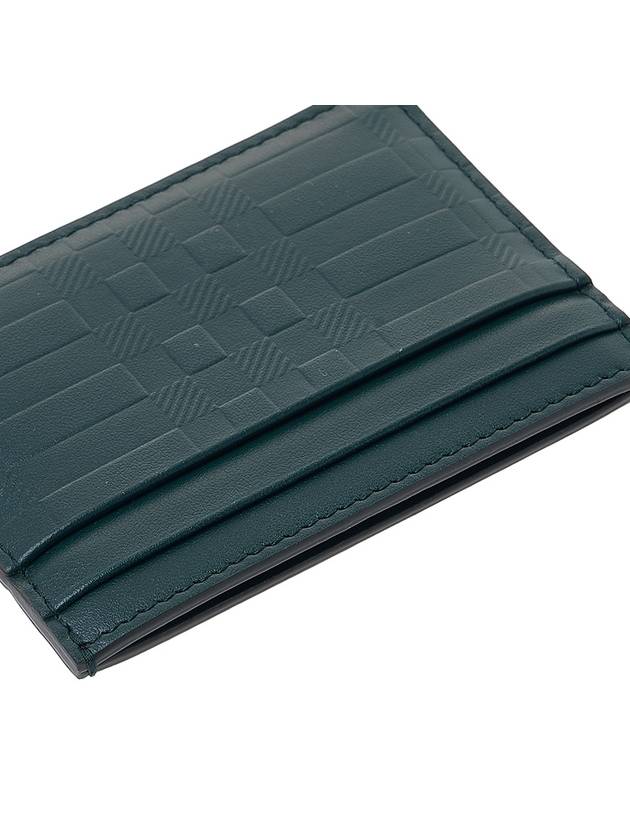 Burberry Embossed Check Card Wallet Green