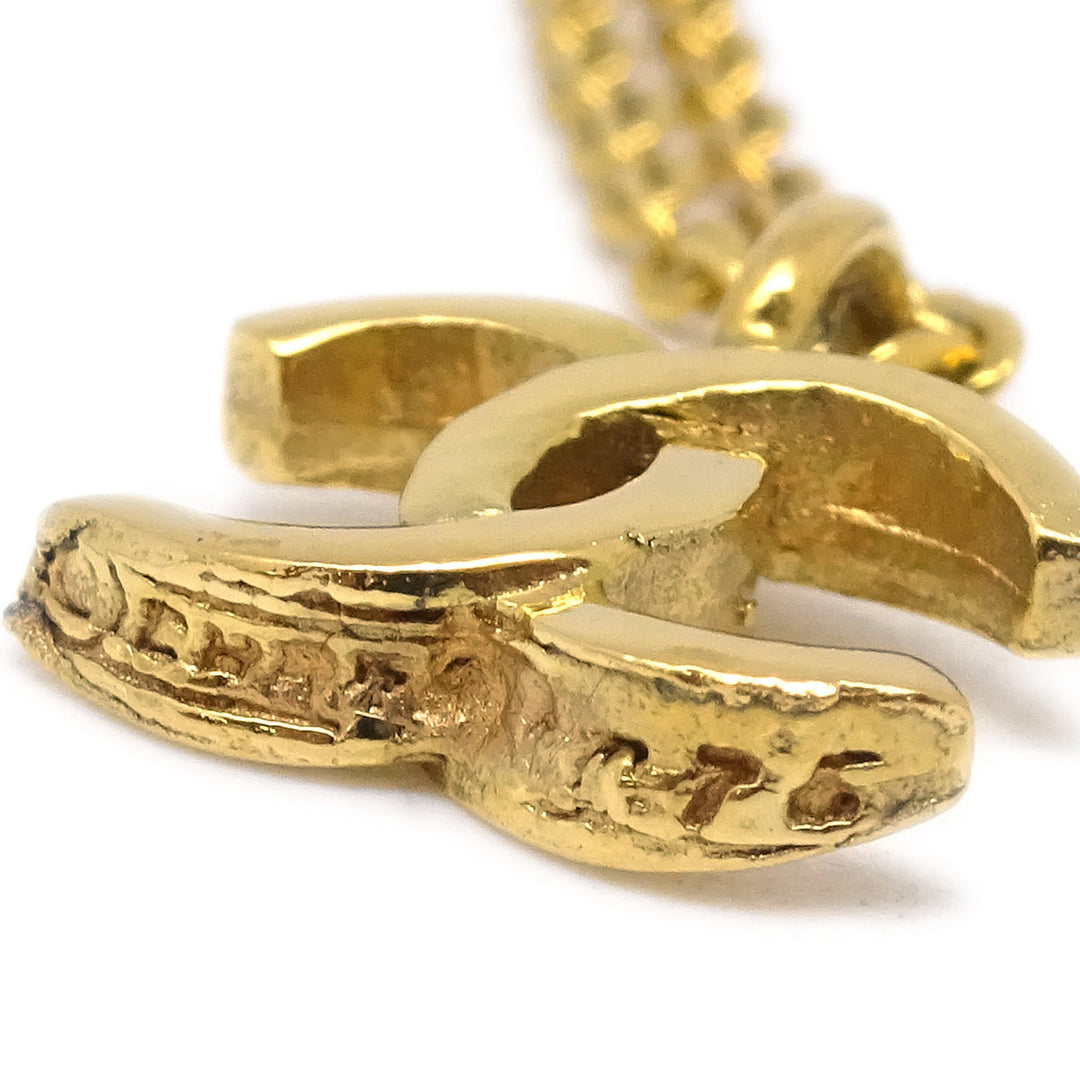 Top Quality Chanel CC Gold Chain Pendant Necklace 1982