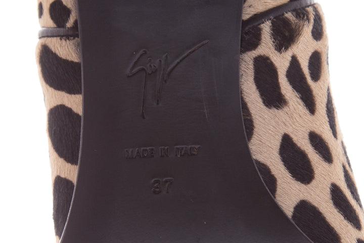 Guiseppe Zanotti Cheetah Printed Pony Hair Booties SZ 37