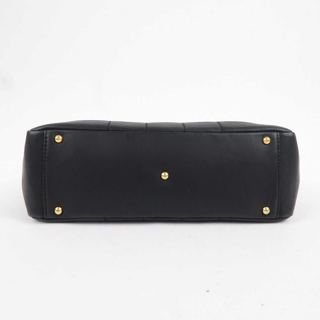 Top Quality Chanel Chocolate Bar Lamb Skin Chain Tote Bag Black