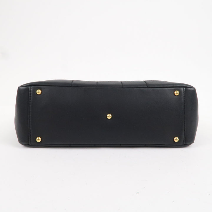 Top Quality Chanel Chocolate Bar Lamb Skin Chain Tote Bag Black