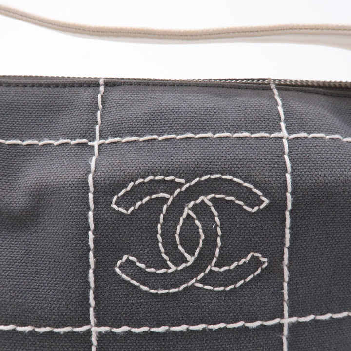 Top Quality Chanel Chocolate Bar Wild Stitch Canvas Hand Bag Gray