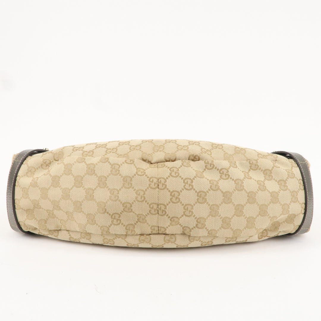 GUCCI Abbey GG Canvas Leather Tote Hand Bag Beige 130736