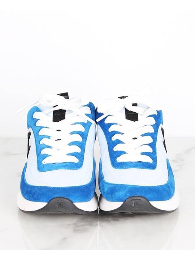 CC logo knit nylon suede sneakers 38 250 Chanel