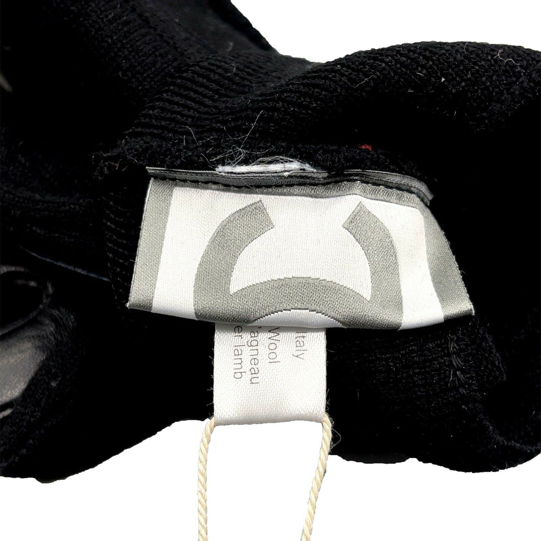 Chanel - Knit Wool Lambskin Black Leather - Sport Gloves - CC Logo - Size M