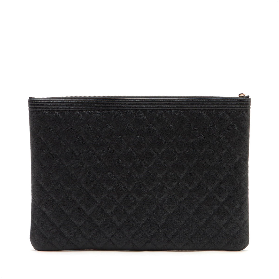Top Quality Chanel Boy Top Quality Chanel Caviar S Clutch Bag Black Gold  25th