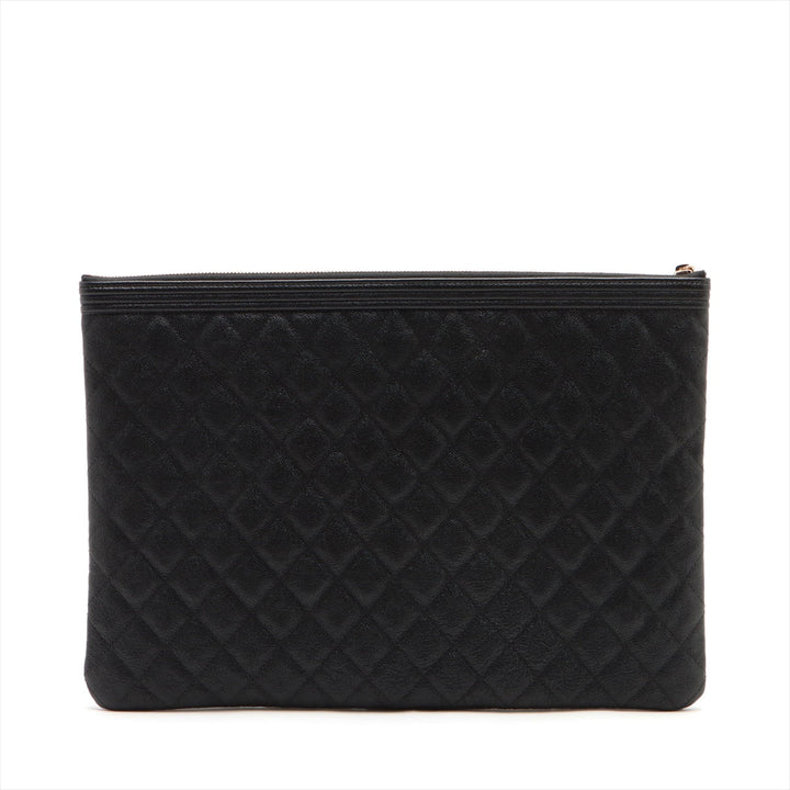 Top Quality Chanel Boy Top Quality Chanel Caviar S Clutch Bag Black Gold  25th