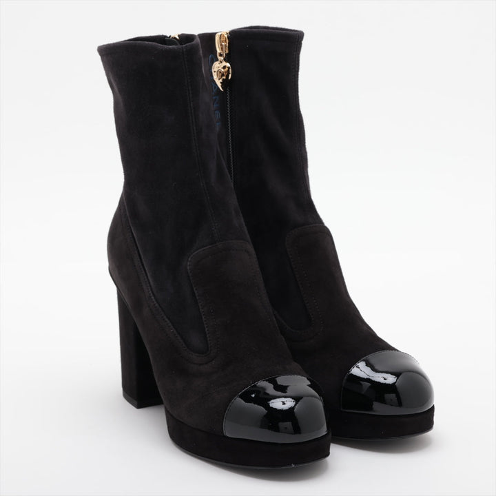 Top Quality Chanel Short Coco Boots 35.5 Ladies Black G45195