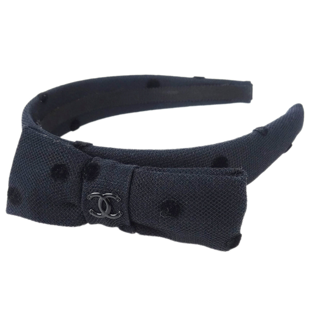 Top Quality Chanel Bow Headband Black