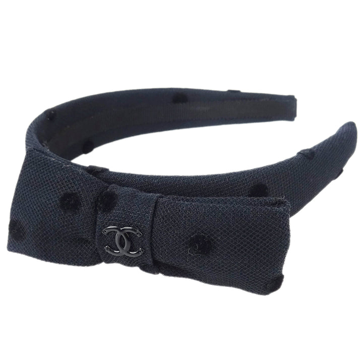 Top Quality Chanel Bow Headband Black