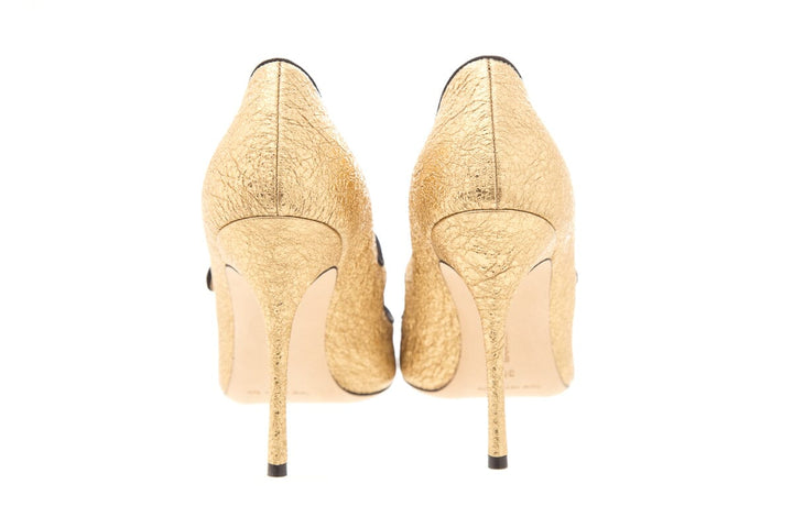 Manolo Blahnik Gold Foil Heels SZ 38