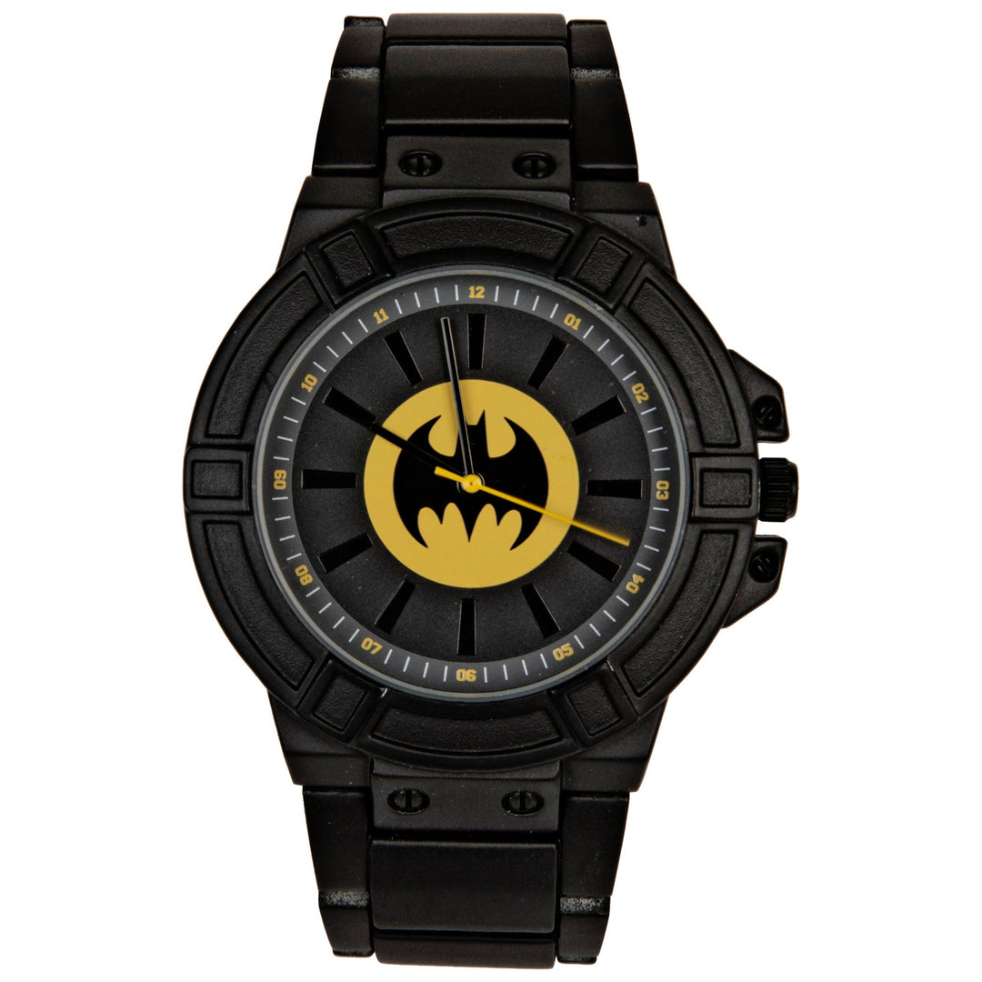 title:DC Comics Batman Classic Symbol Watch Face with Black Metal Band;color:Black