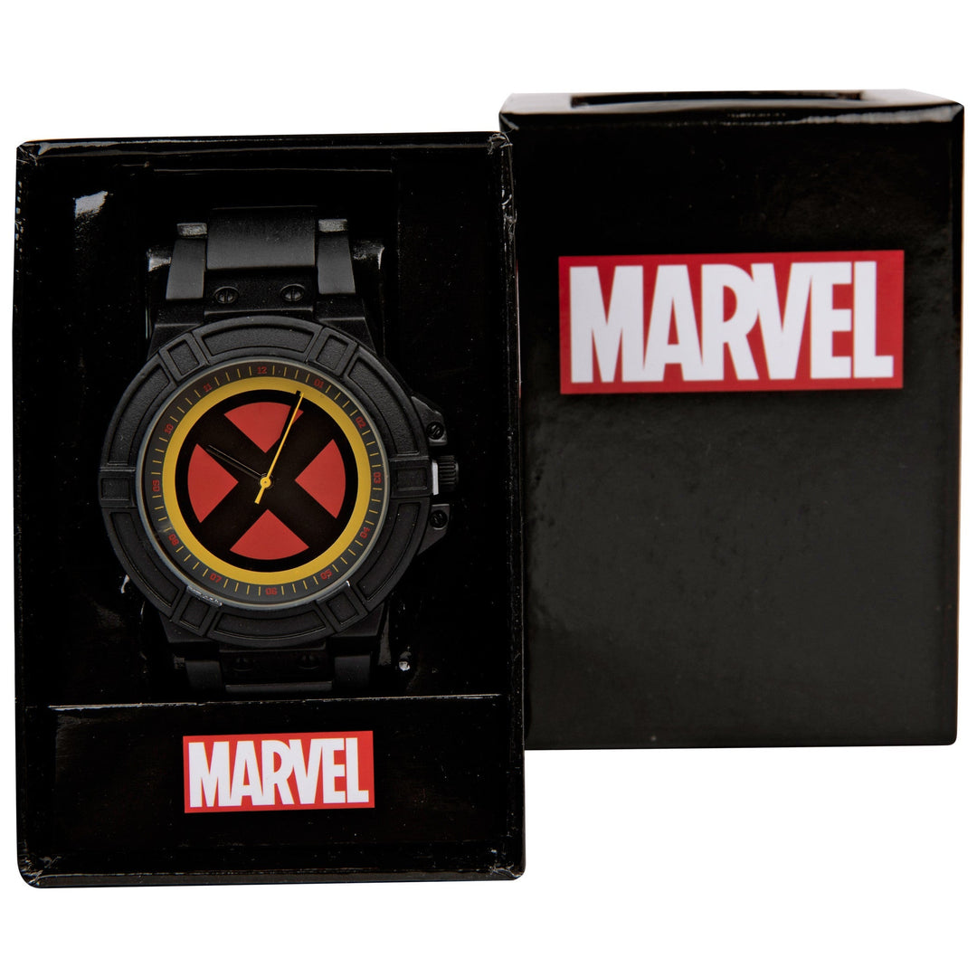 Marvel X-Men Symbol Watch Face with Black Metal Band