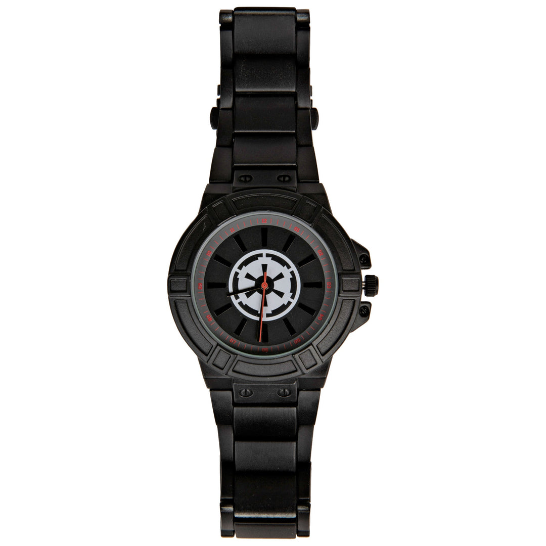 Star Wars Empire Symbol Watch Face with Black Metal Band