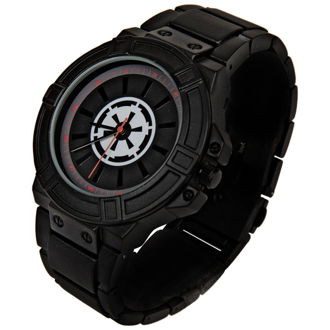 Star Wars Empire Symbol Watch Face with Black Metal Band