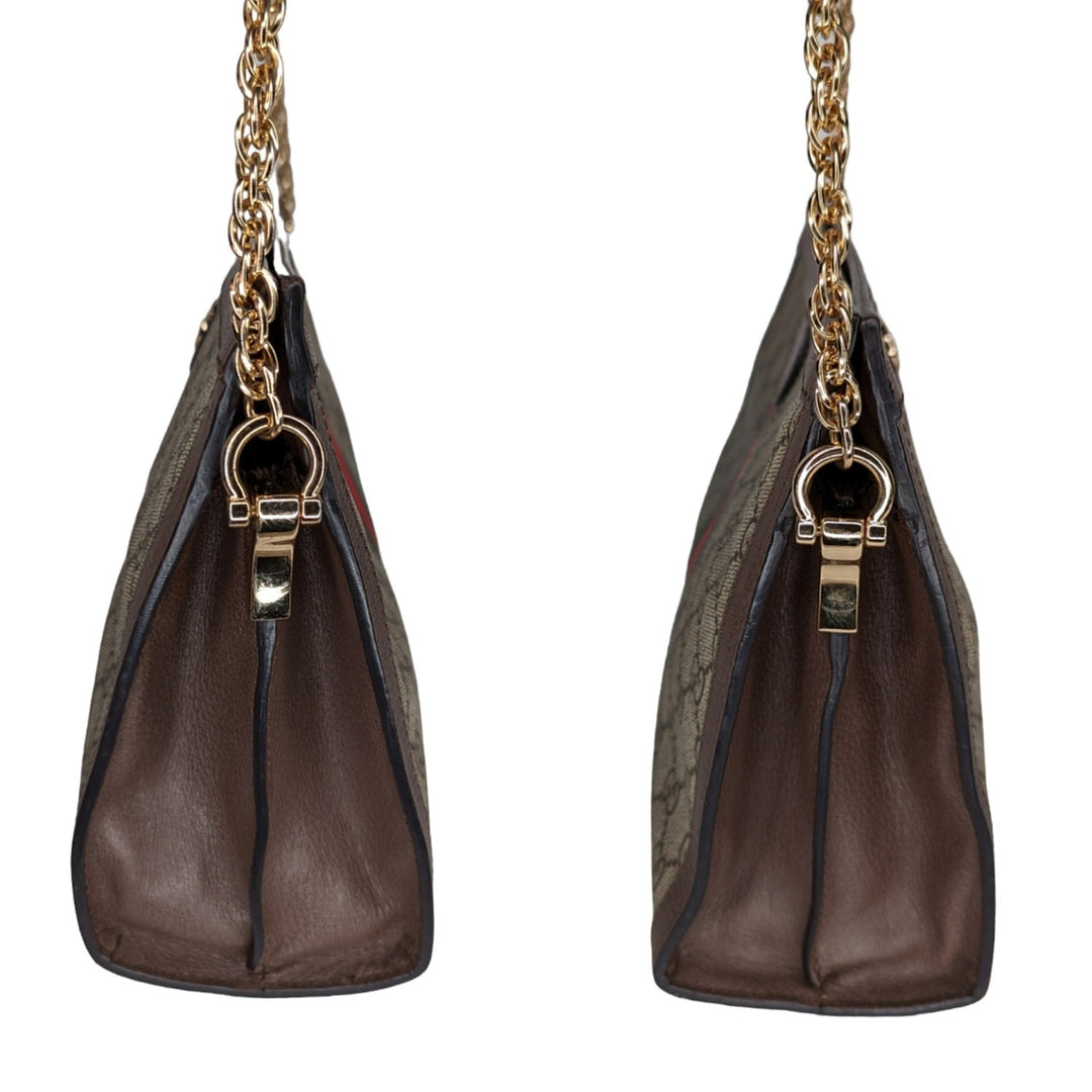 Gucci GG Supreme Monogram Web Medium Ophidia Chain Shoulder Bag
