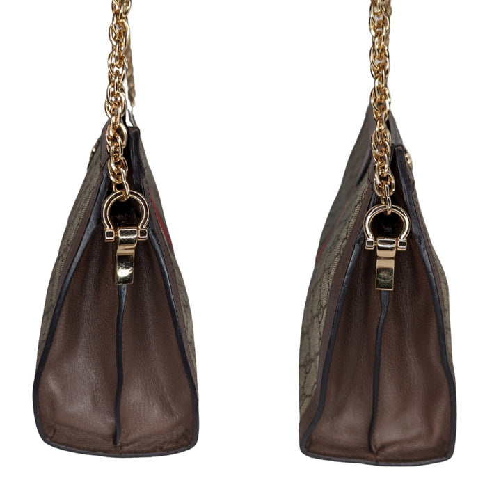 Gucci GG Supreme Monogram Web Medium Ophidia Chain Shoulder Bag