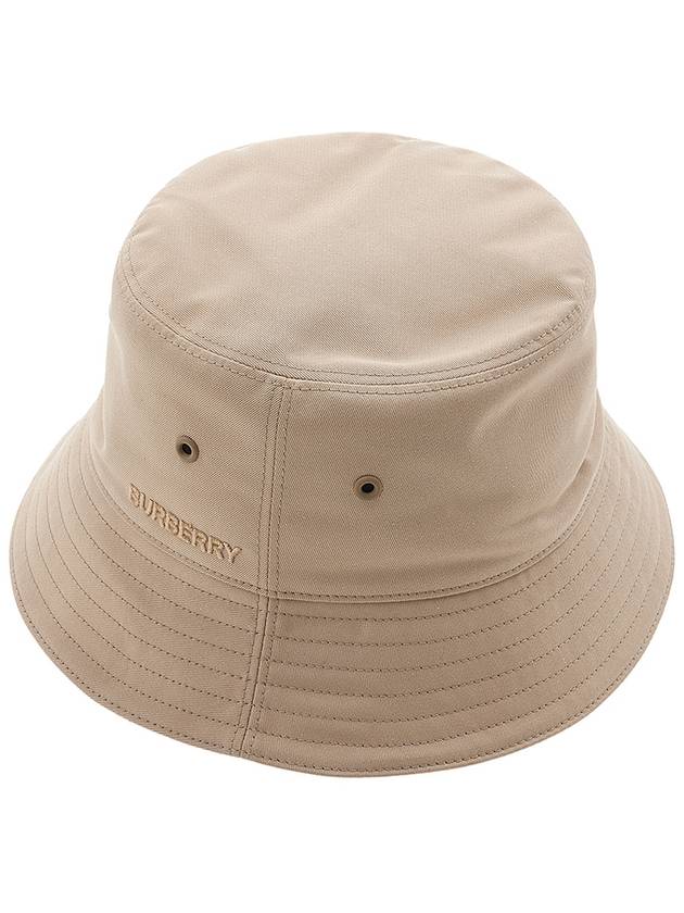 Burberry Embroidered Logo Cotton Gabardine Bucket Hat Honey