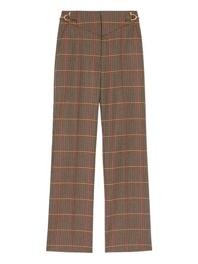 Burberry Houndstooth Tailored Check Straight Pants Brown