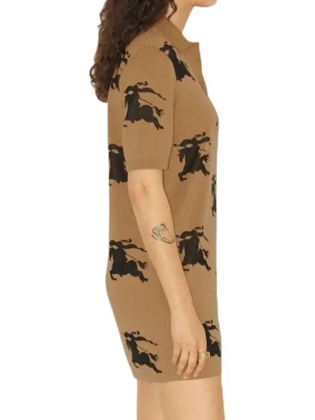 Burberry WoMen's EKD Print Jacquard Polo Short Dress Brown