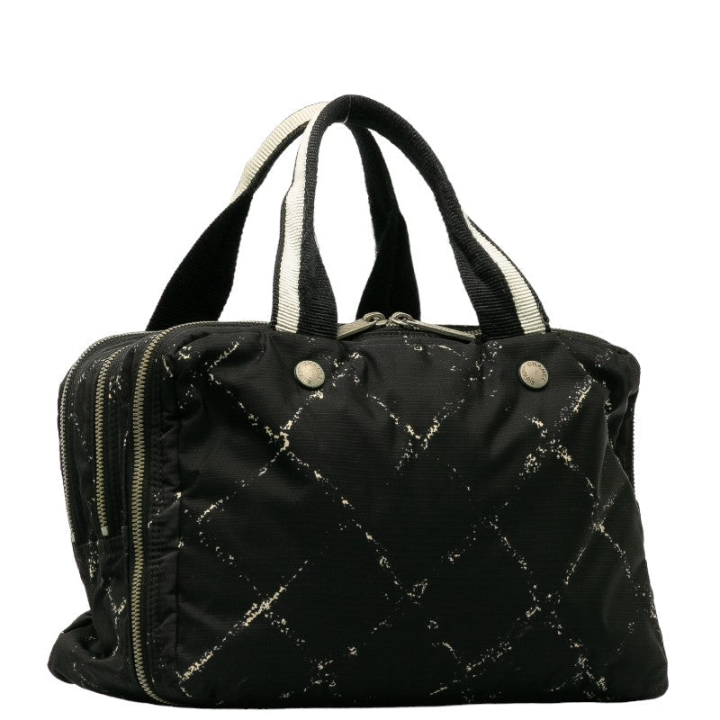 Top Quality Chanel Travel Line Boston Bag Handbag Nylon/Vinyl Black Ladies