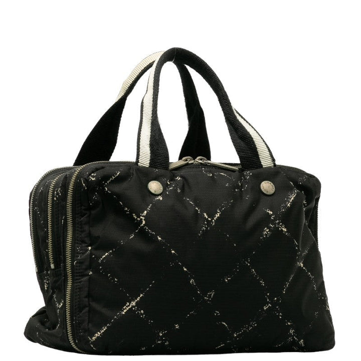 Top Quality Chanel Travel Line Boston Bag Handbag Nylon/Vinyl Black Ladies