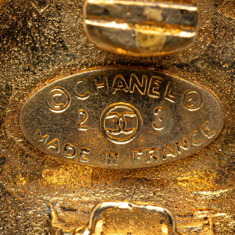Top Quality Chanel Vintage Coco Earring G  Line Stone  Chanel