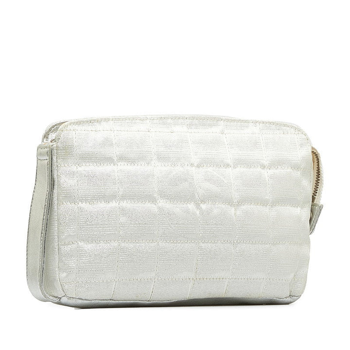 Top Quality Chanel New Label Line Porch ilver White Nylon Leather  CHANEL