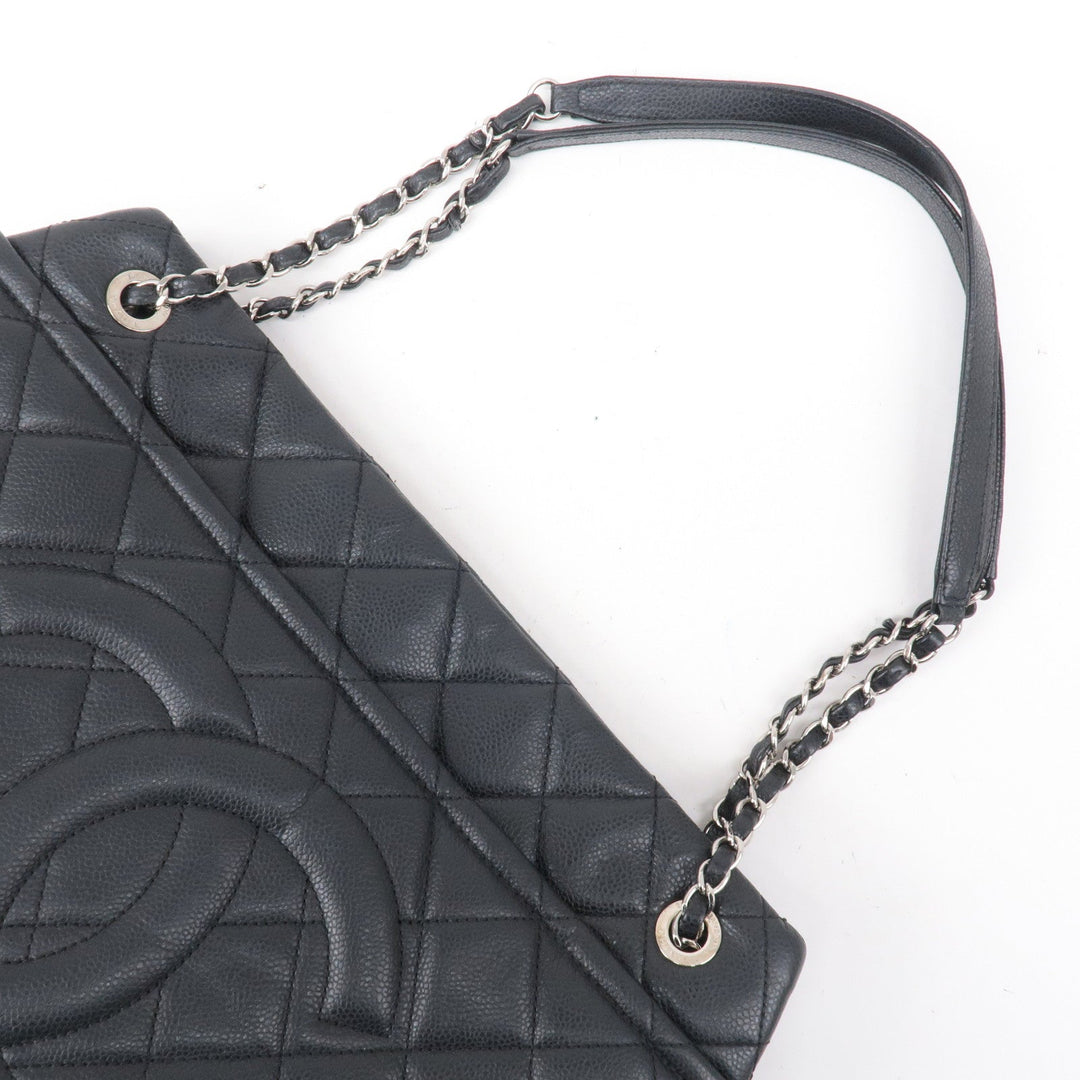 Top Quality Chanel Matelasse Caviar Skin Chain Tote Bag Shoulder Bag Black
