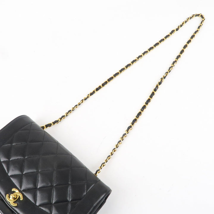 Top Quality Chanel Matelasse Lambskin Diana Chain Shoulder Bag Black A01165