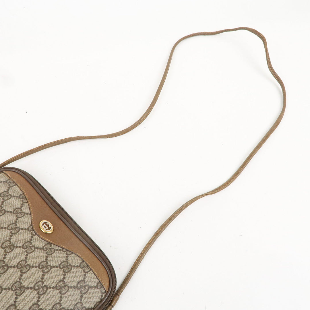 GUCCI Old Gucci GG Plus Leather Shoulder Bag Beige 97.02.068