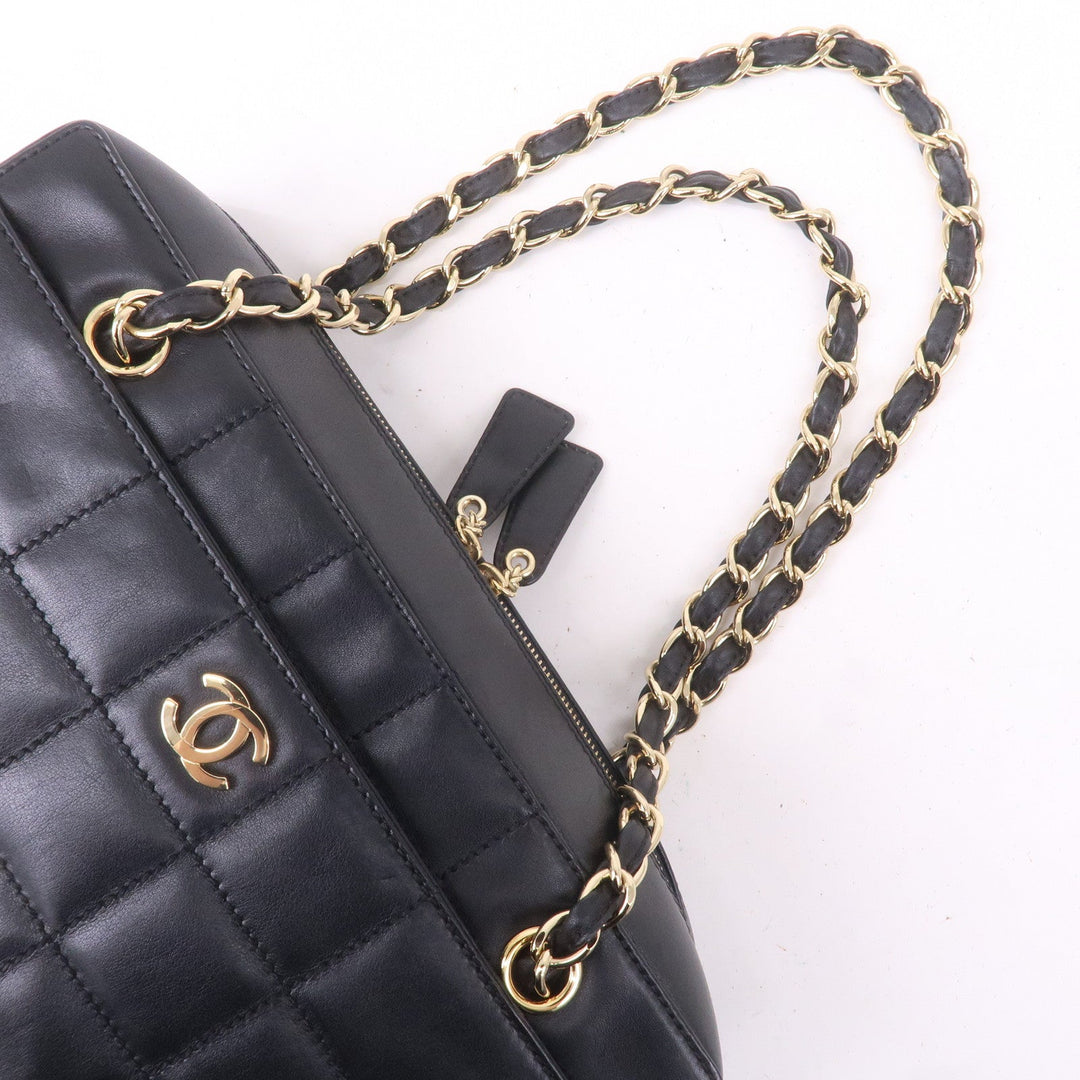 Top Quality Chanel Chocolate Bar Lamb Skin Chain Shoulder Bag Black