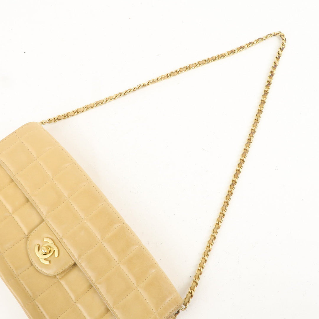 Top Quality Chanel Chocolate Bar Lamb Skin Chain Shoulder Bag Beige A15316