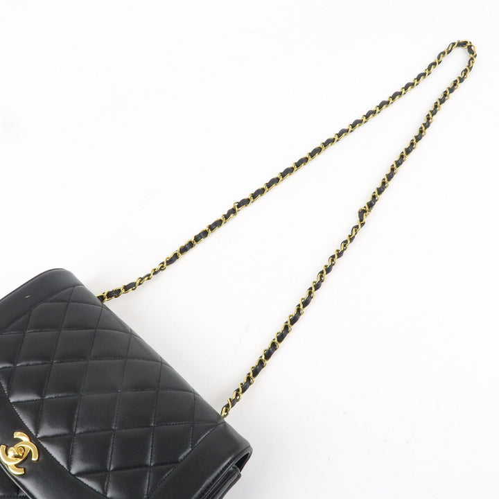 Top Quality Chanel Matelasse Lambskin Diana Chain Shoulder Bag Black A01165