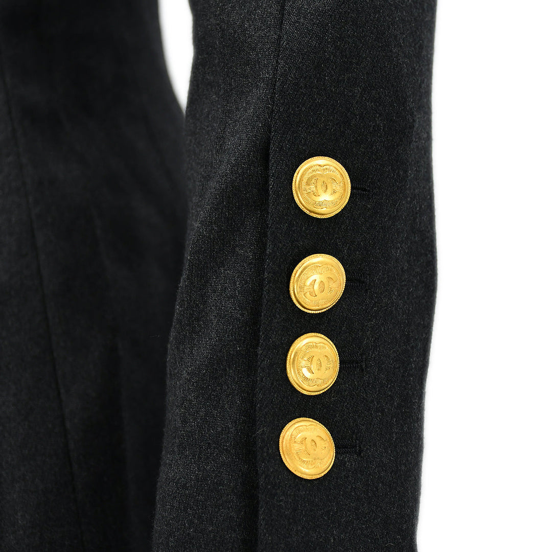 Top Quality Chanel Double Breasted Jacket Black 96A #38