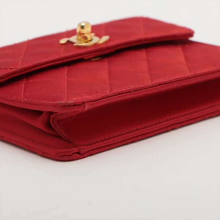 Top Quality Chanel Mini Mattress Satin Chain Shoulder Bag Red Gold  1st