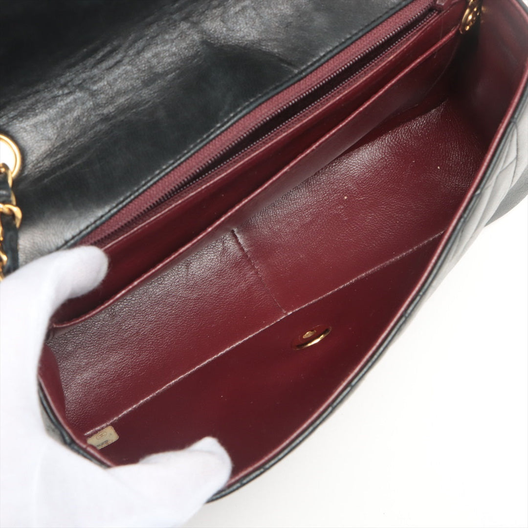 Top Quality Chanel Matrasse  Single Flap Single Chain Bag Diamond Flap Black Gold  2nd