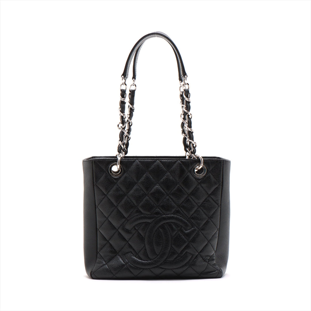 Top Quality Chanel PST Caviar S Tote Top Bag Black Silver Gold  15th