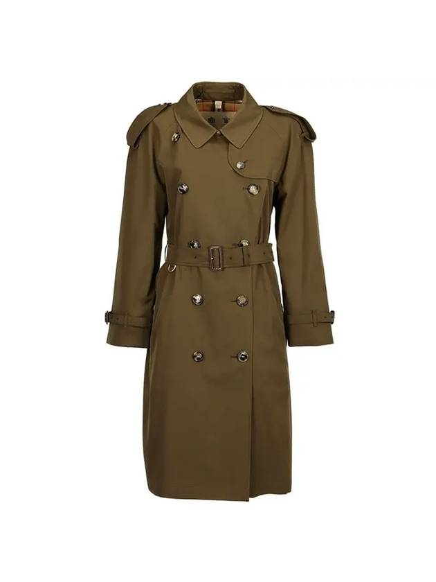 Burberry WoMen's Westminster Heritage Double Trench Coat Military Green