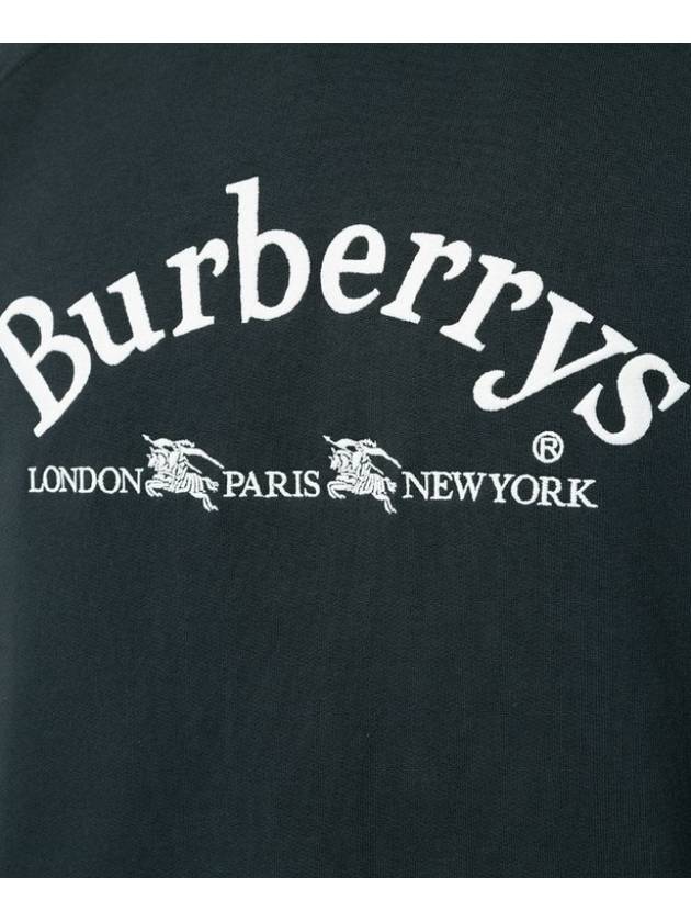 Burberry Embroidered Logo Casual Sweatshirt Navy
