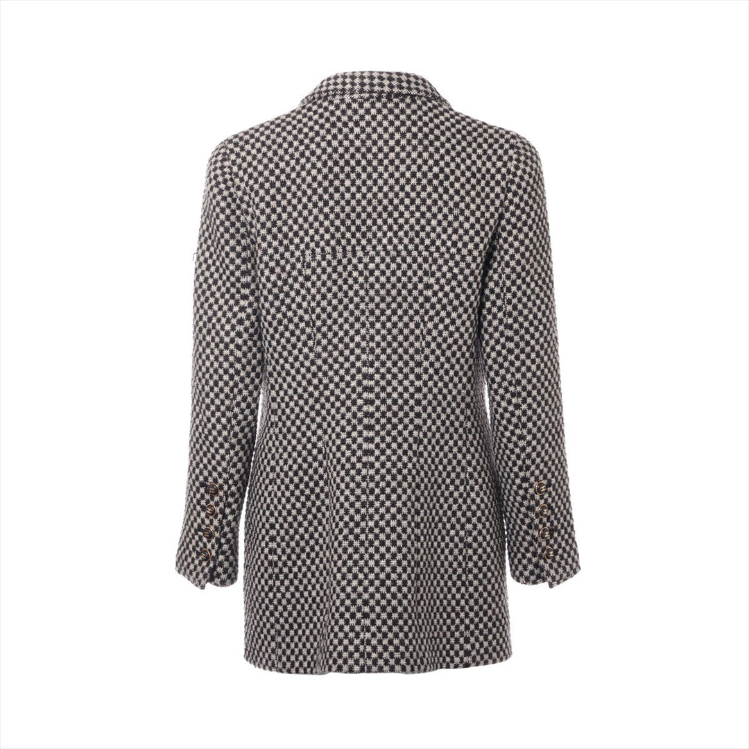 Top Quality Chanel Coconut Button 95A Wool  Silk Coat 44  Beige √ó Brown P05266 TWIDE