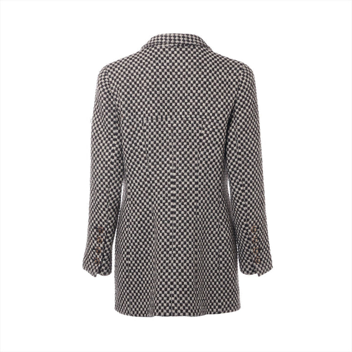 Top Quality Chanel Coconut Button 95A Wool  Silk Coat 44  Beige √ó Brown P05266 TWIDE