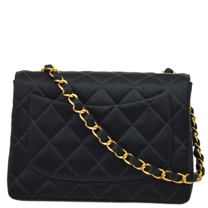 Top Quality Chanel Black Satin Mini Classic Square Flap Bag 17