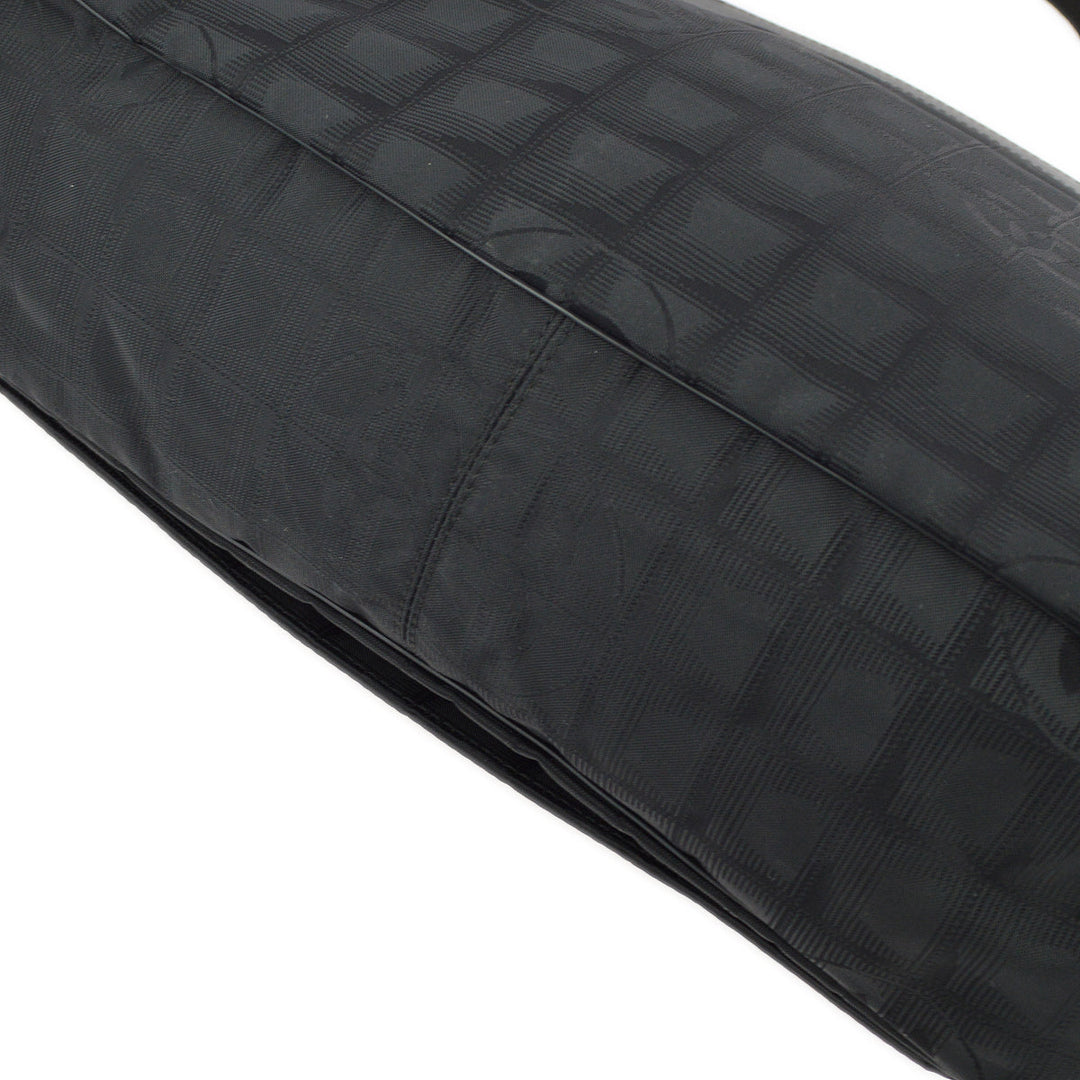 Top Quality Chanel Black Jacquard Travel Line Messenger Shoulder Bag
