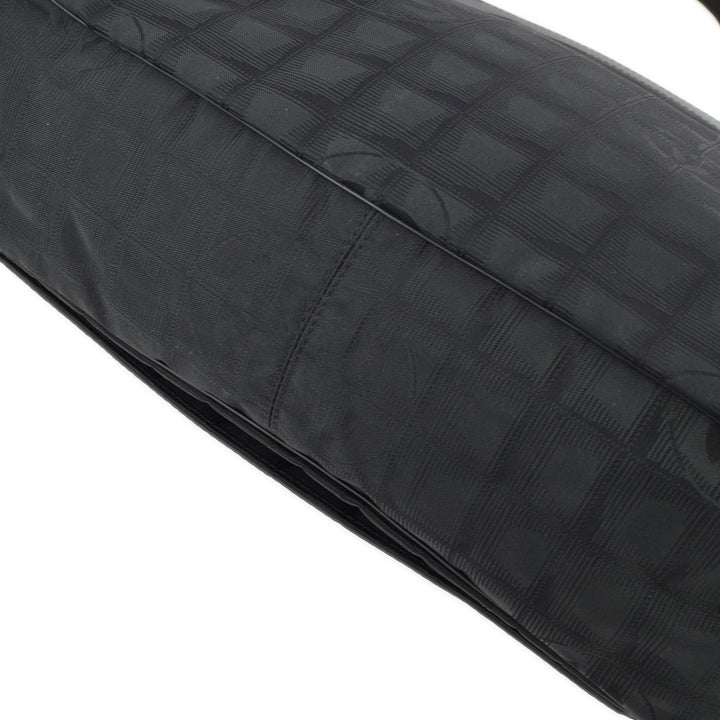 Top Quality Chanel Black Jacquard Travel Line Messenger Shoulder Bag