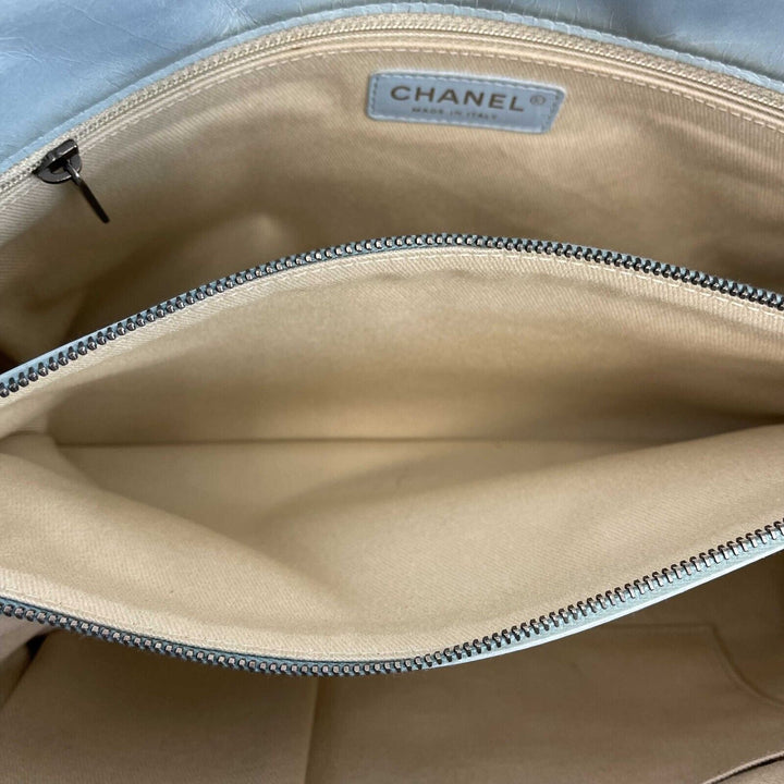 Chanel - Baby Blue Seasonal CC Jumbo Single New - Lambskin / Ruthenium Hardware