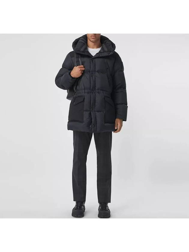 Burberry Logo Applique Nylon Padding Charcoal Grey
