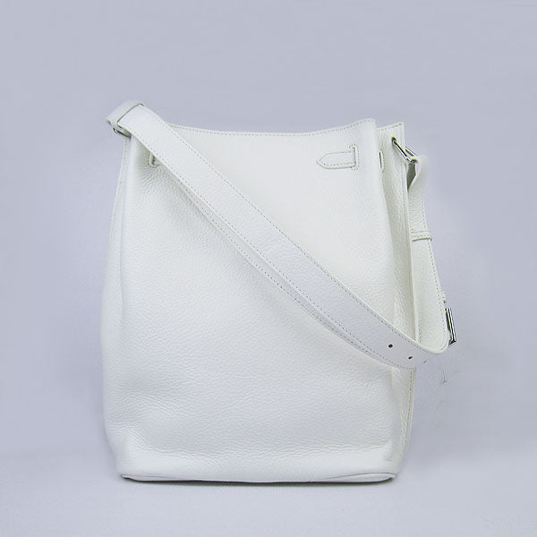 Hermes Nappa Leather Shoulder Bag H2804 white Silver